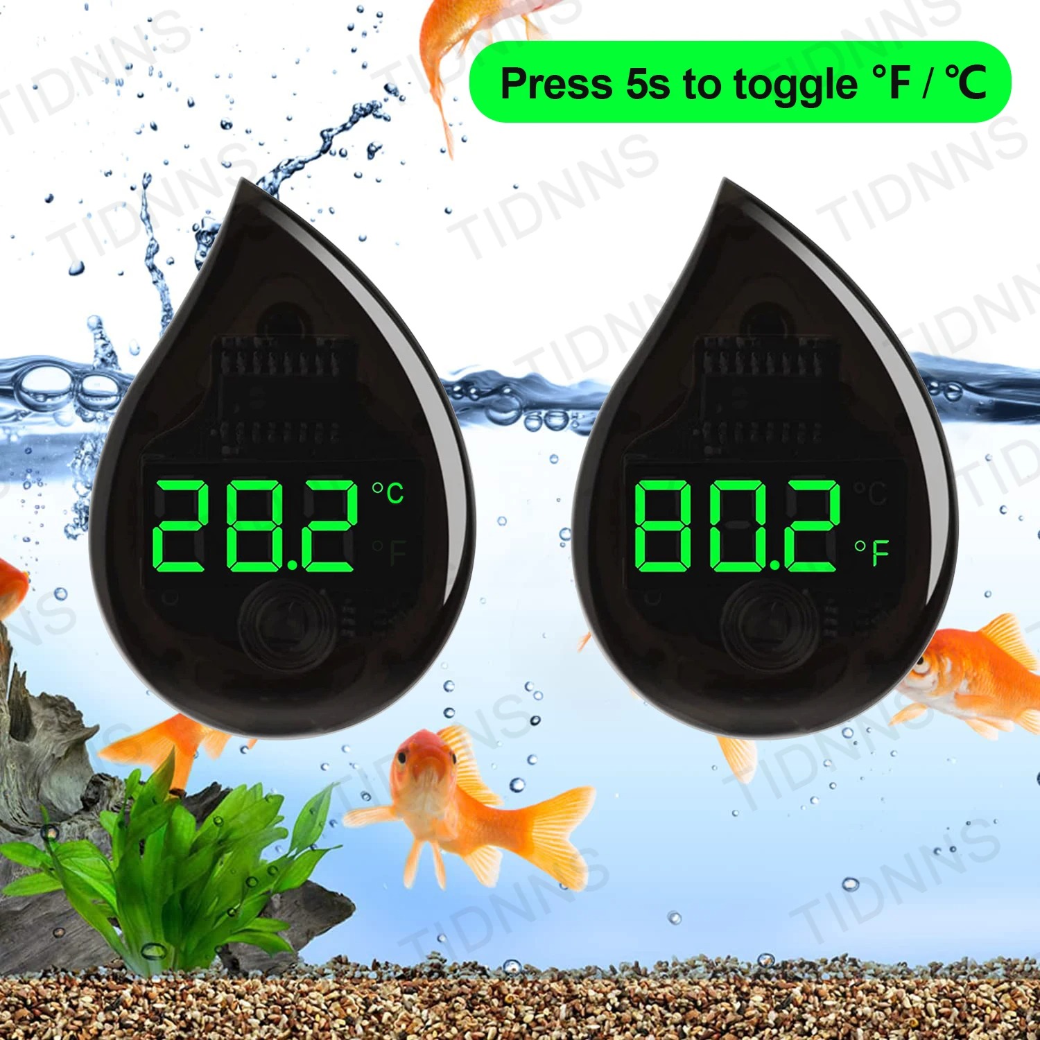 Marine Aquarium Glue - Aquarium Selbstklebendes Thermometer LCD Digital Fischbecken