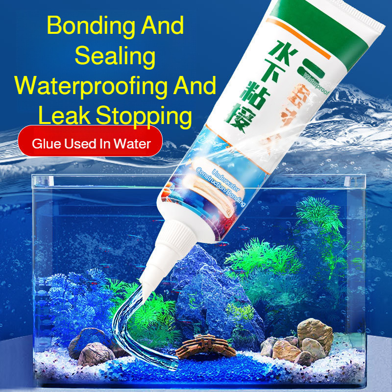 Marine Aquarium Glue - Rissfester, umweltfreundlicher Klebstoff, Unterwasser-Dichtmittel, wasserdichtes Silikon
