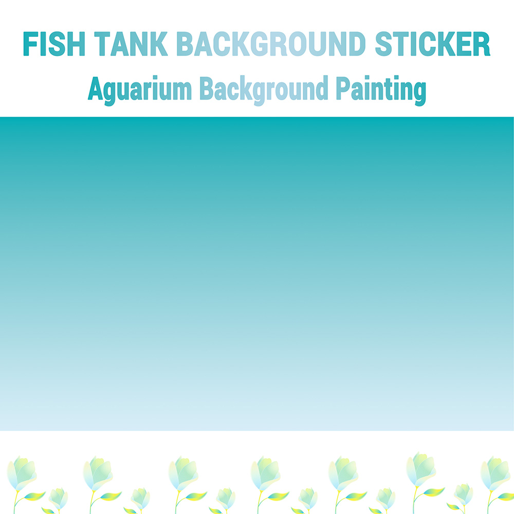 Marine Aquarium Glue - Blau-Weißer Farbverlauf, Aquarium-Hintergrundbild, Aquarium-Hintergrundaufkleber, HD, Selbstklebend,