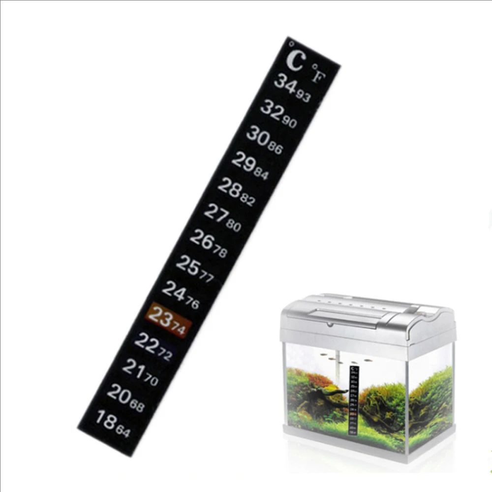 Marine Aquarium Glue - 5er/10er-Pack Aquarium-Thermometer-Sticker: Selbstklebende Farbwechsel-Thermometerstreifen mit Dual-Skala